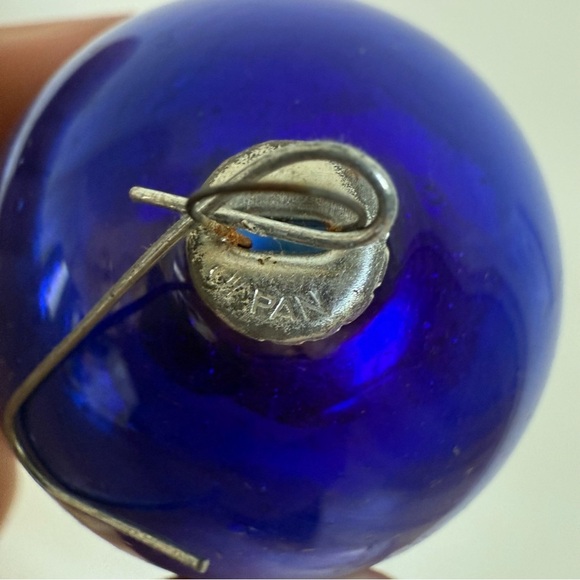 Vintage Japan Mercury Glass Ornaments Cobalt Blue Lot 12 w/ Box Hand Blown 2” - Picture 5 of 9